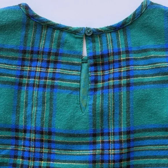 Cat & Jack Green & Blue Plaid Smocked Short Sleeve Dress Girls Size 5T NWOT - Picture 5 of 8